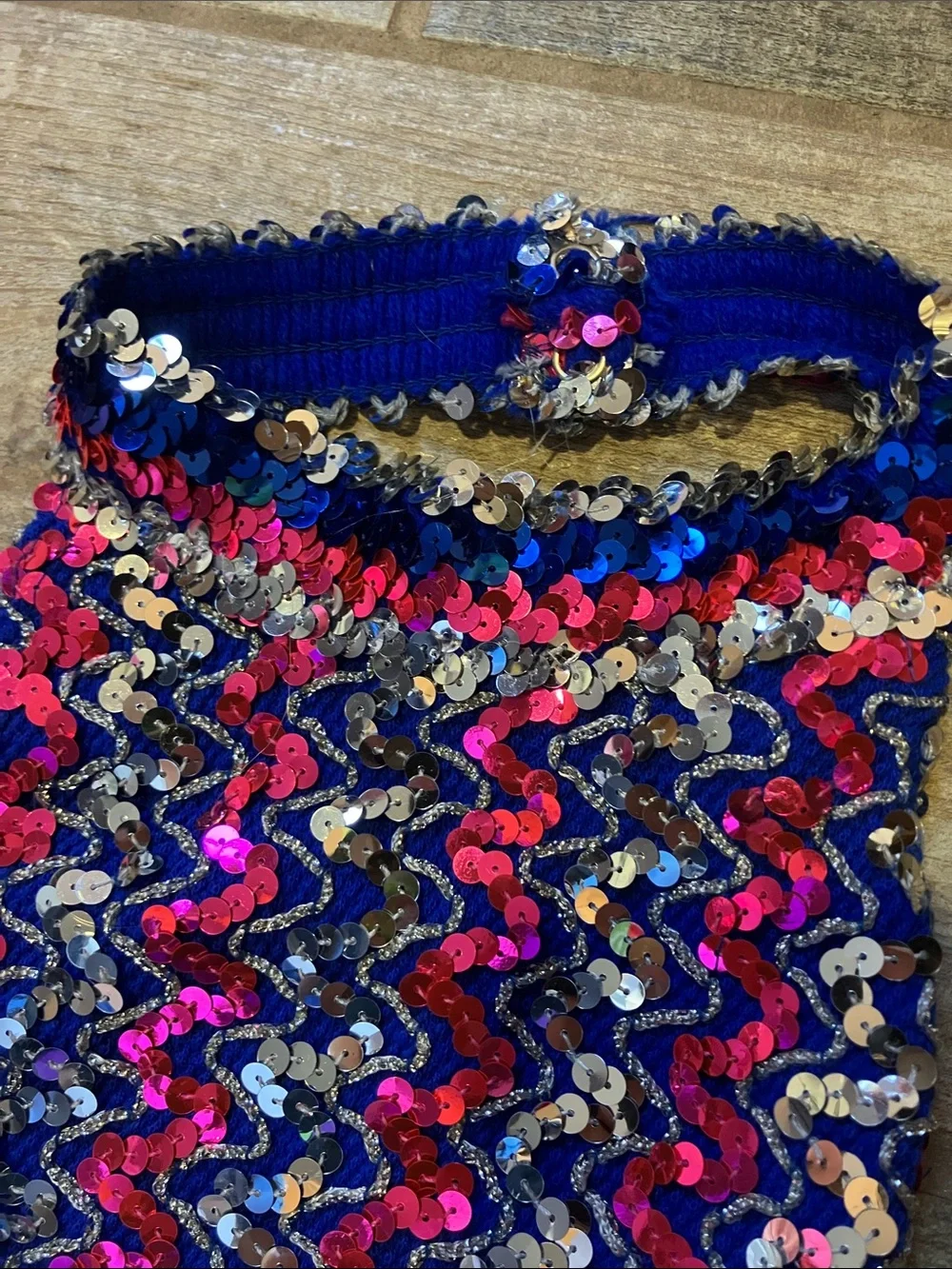 WOLFF-FORDING &CO Blue  Sequin Halter Neck Dance Costume for Kids